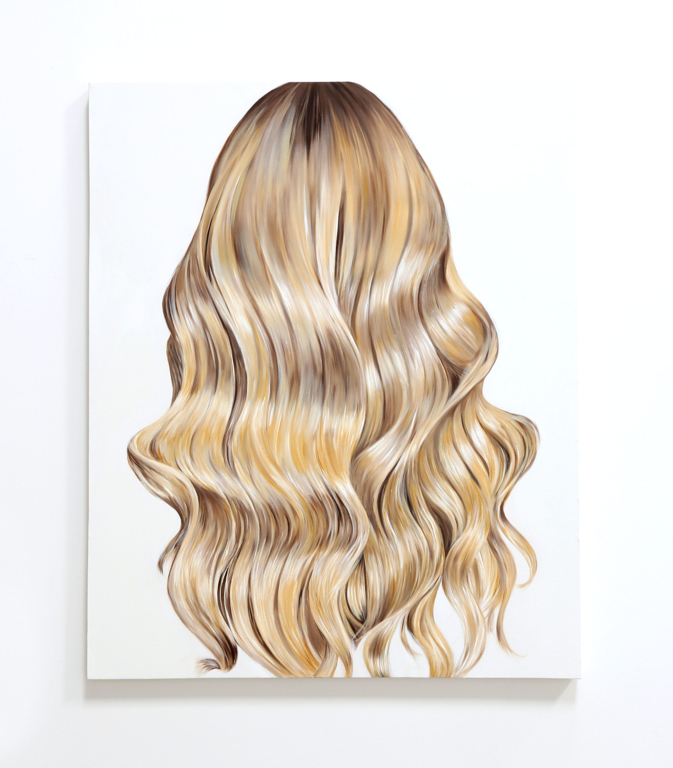 Good Hair Day series, oil on canvas, 130 x 107 x 4cm, 2022.
