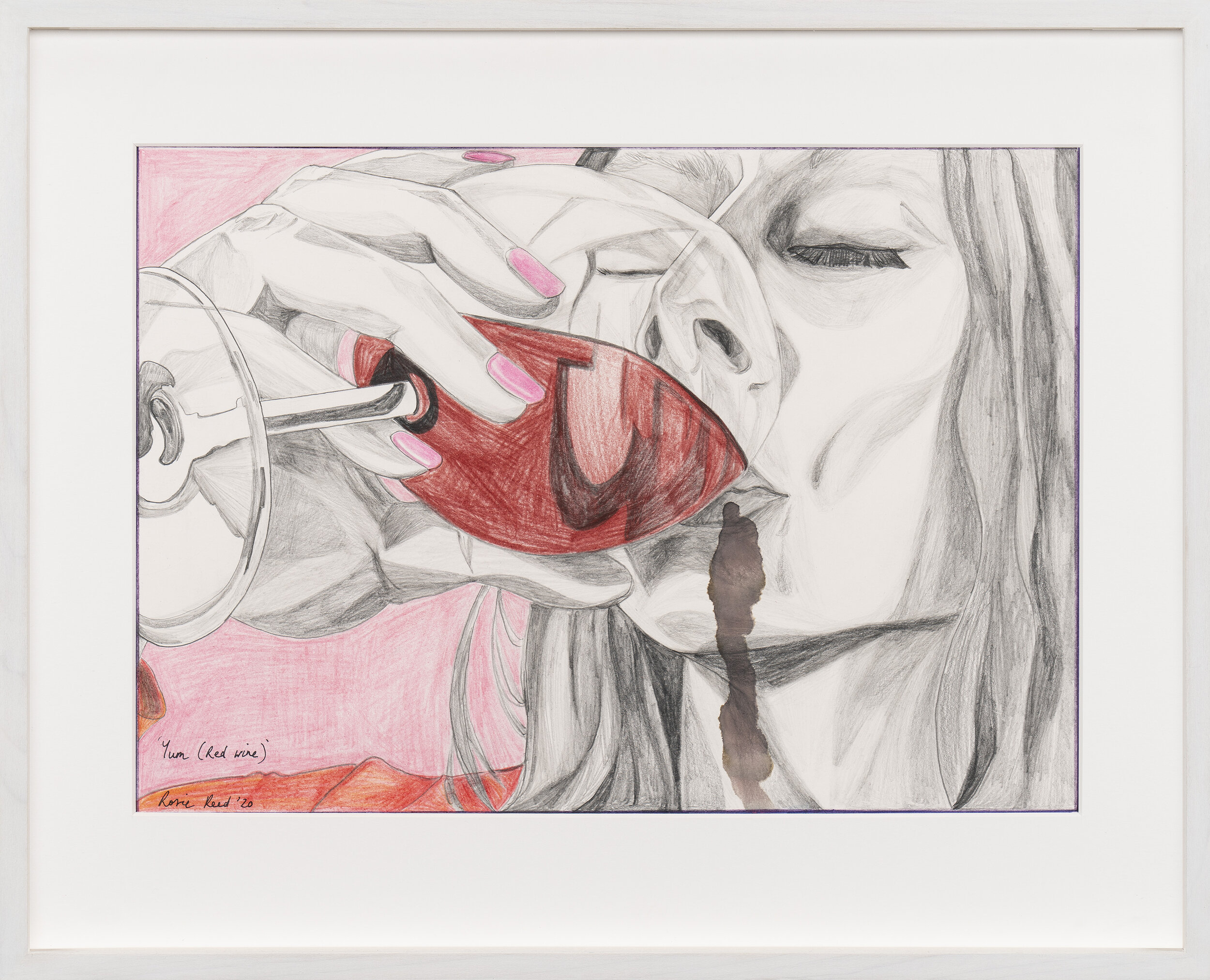 Pencil & red wine on paper, 40 x 49 cm, 2020