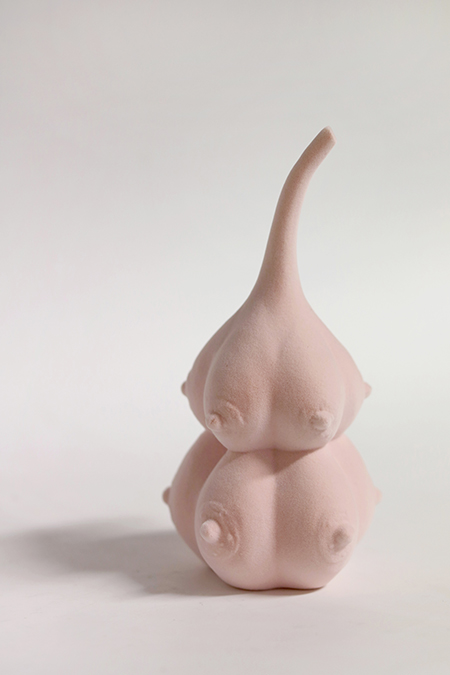 Ceramic with pink flock, 20 x 8cm, Edition of 10 + 1AP (#5/10), 2018.