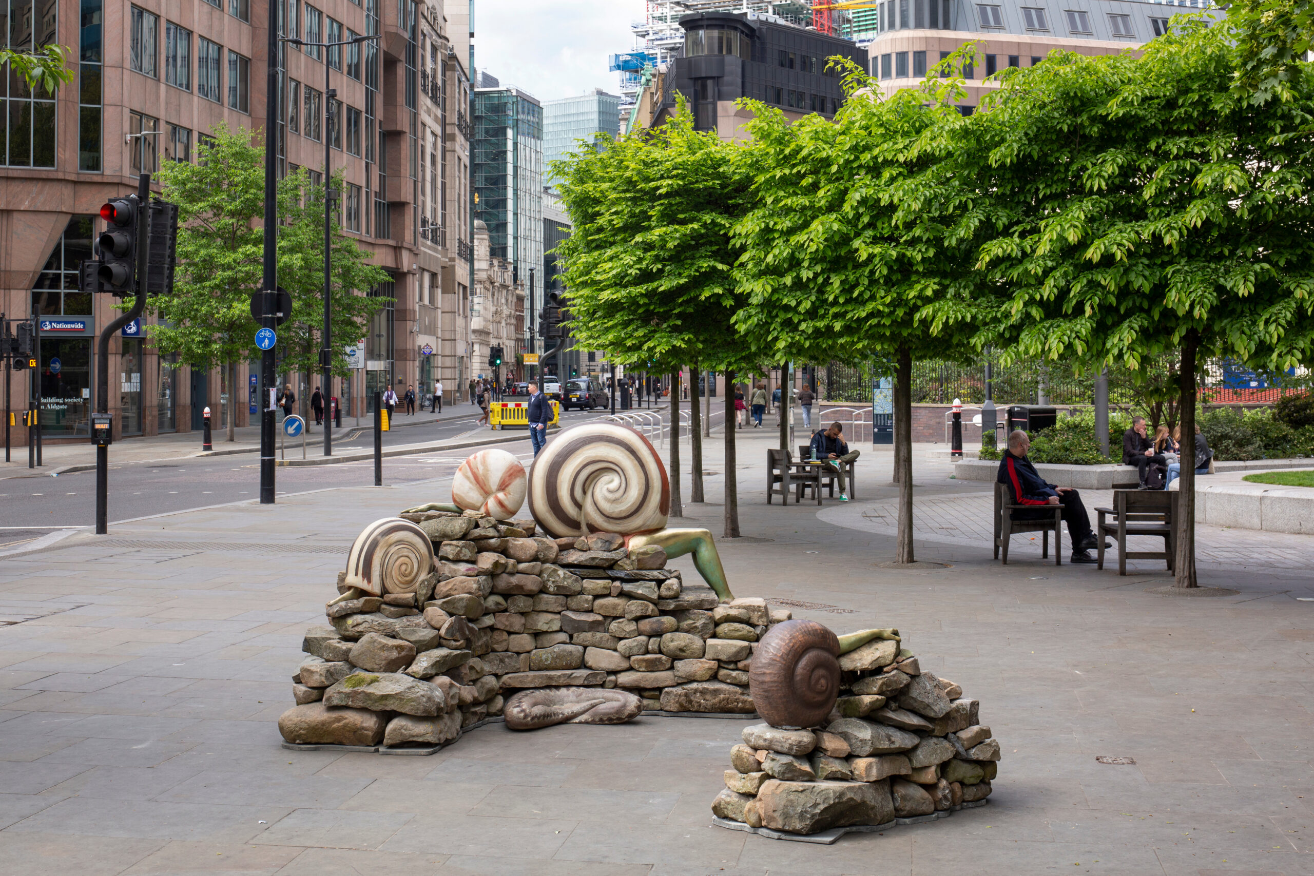 Earthing, public sculpture, Sculpture in the City: Aldgate Square Commission 2022-24, SITC 11th & 12th Edition, London, UK (photography by Nick Turpin)